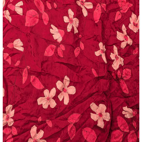 August Silk Slip Dress Womens Large Floral High Slit Romantic Feminine - Picture 7 of 7